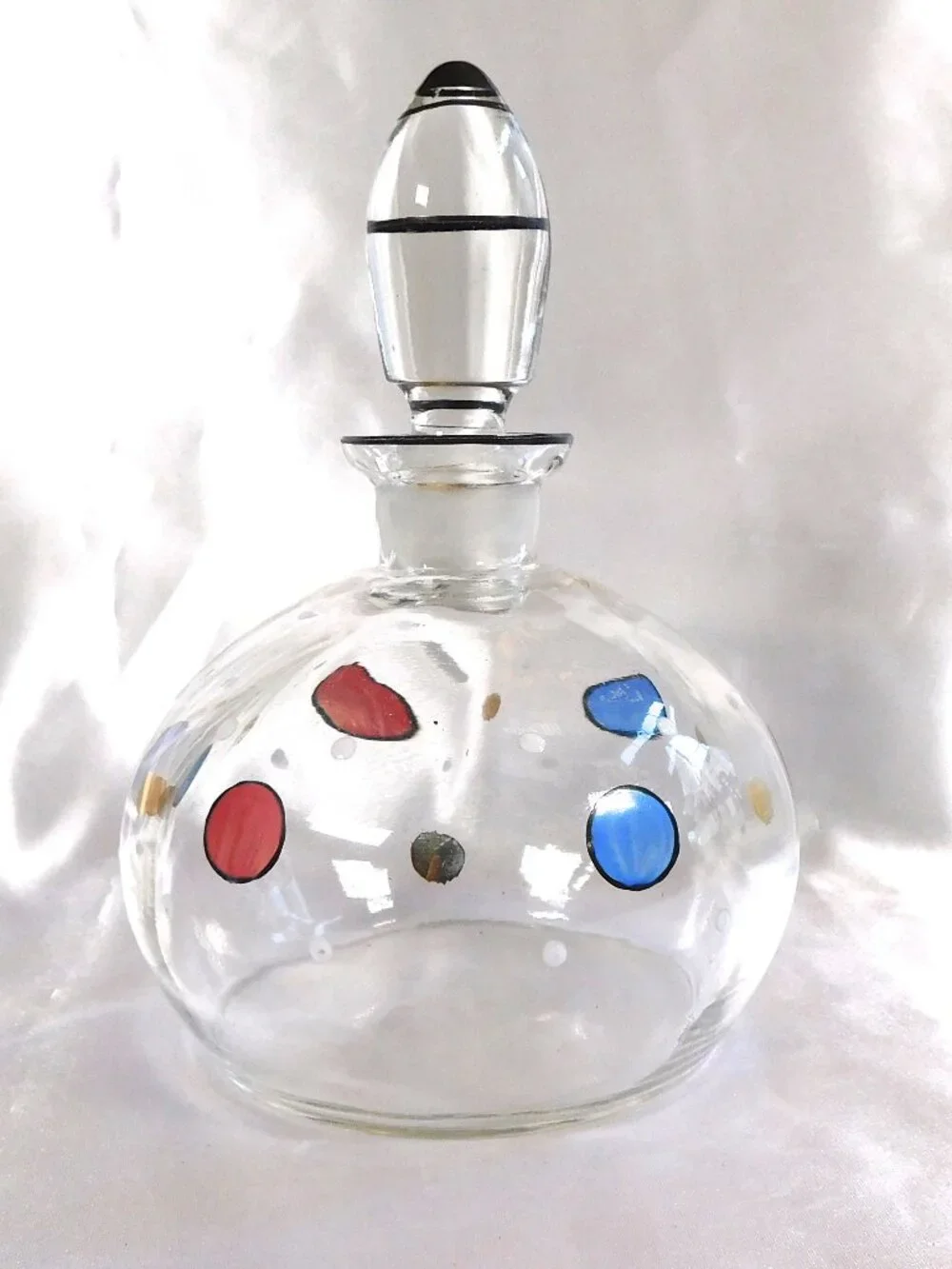 Clear Glass Bottle with Color Dots # 23450
